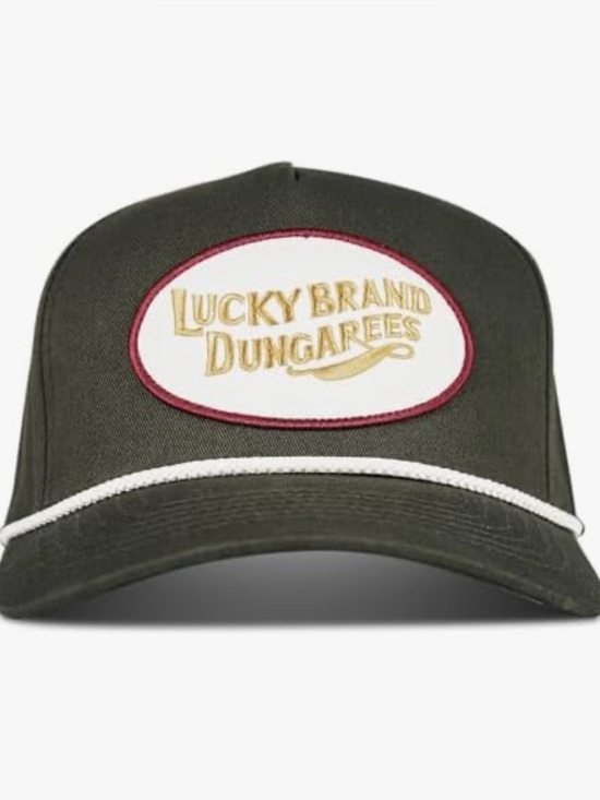 Other - NWT Lucky Brand "Lucky Dungarees" Trucker Style Dad Hat Olive Green Adjustable